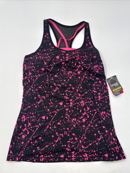 Danskin Now Tops - Danskin Now Top Womens Small Semi-Fitted Black Pink Razorback Built in Bra NEW
